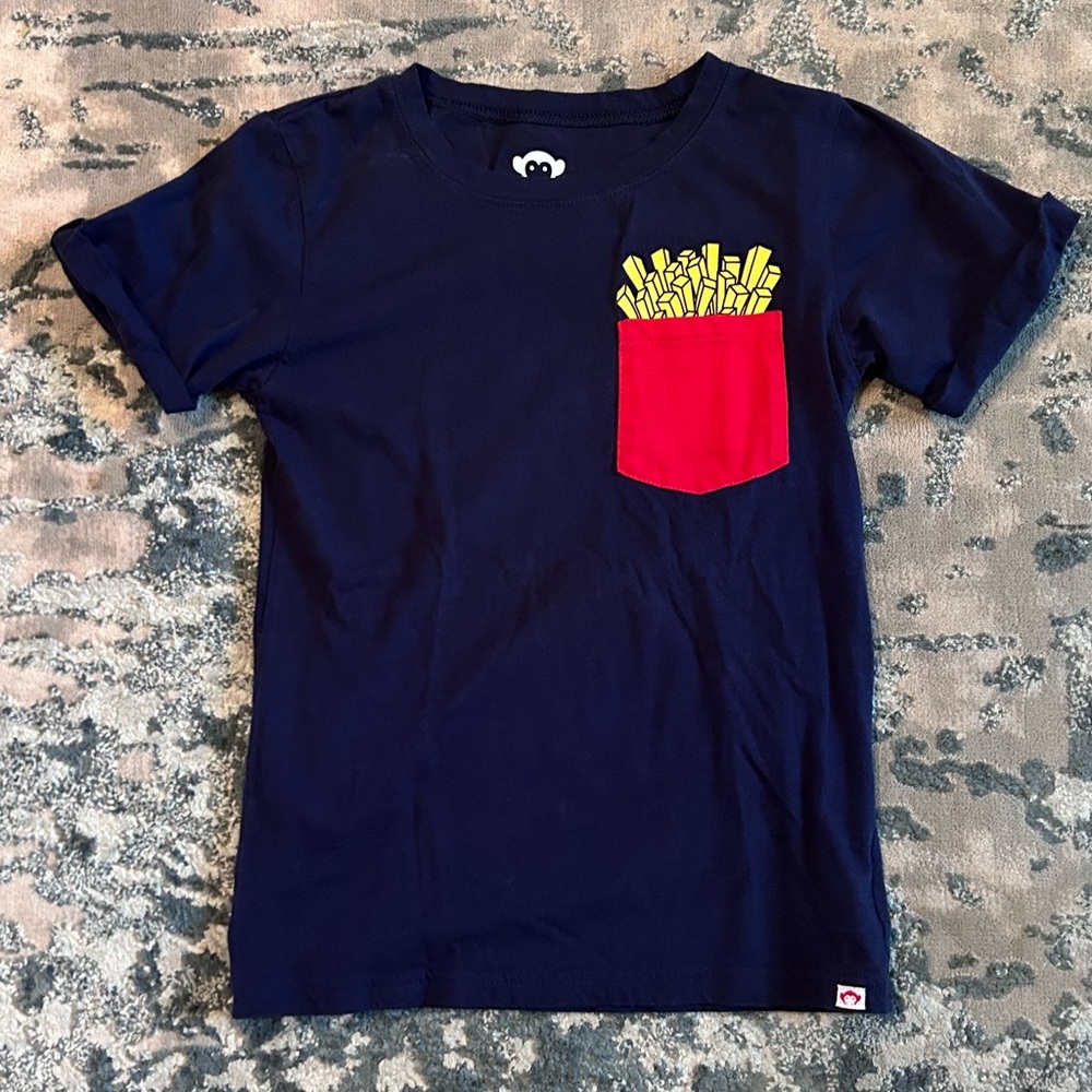 Appaman Navy Tee with Red and Yellow Pocket